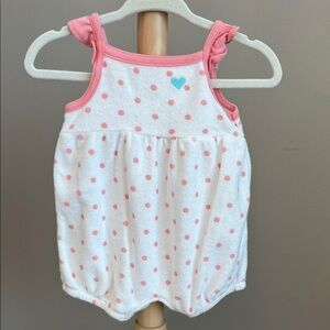 ⭐️⭐️ PICK 5 / $20 Carter's Newborn Pink and White Polka Dot Baby Romper